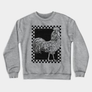 Rooster with checked border Crewneck Sweatshirt